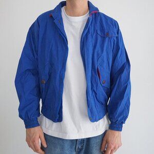 Vintage Club International Blue Red Cotton Lined Zip Up Nautical Jacket Medium